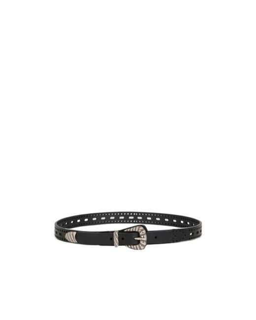 Etro White Perforated Buckle Belt