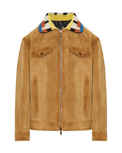 Etro Brown Crocheted Collar Jacket
