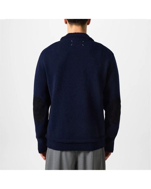Maison Margiela Blue Crewneck Sweater for men