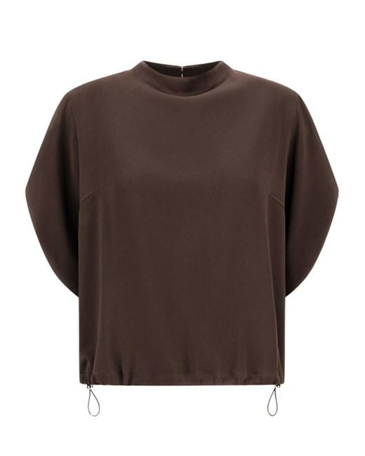 Herno Brown T-Shirts Tops Satin Resort Top