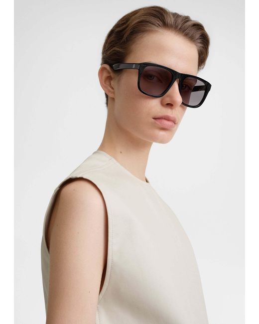 Totême Metallic Totême Logo Plaque The Navigators Square-Frame Sunglasses