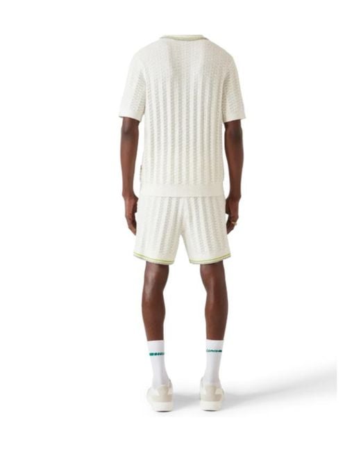 Casablanca White Tennis Boucle Polo Shirt for men