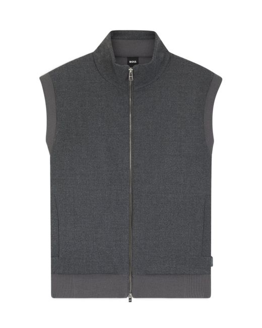 Boss Gray Heflono Zip Front Vest for men