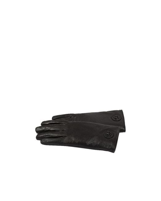 Gucci Black Logo Plaque Military Gloves for men