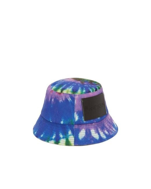 J.W. Anderson Blue Jw Anderson Tie-Dyed Logo-Patch Bucket Hat