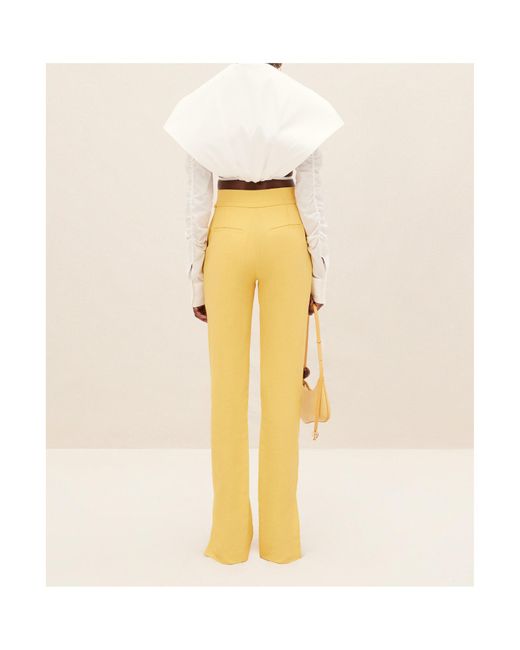 Jacquemus Yellow Le Pantalon Tibau High-Waisted Trousers