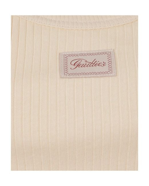 Jean Paul Gaultier Natural Ribbed Knit Dress