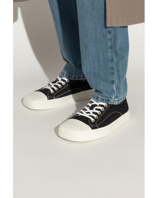 Moschino Black Square-Toe Low-Top Sneakers