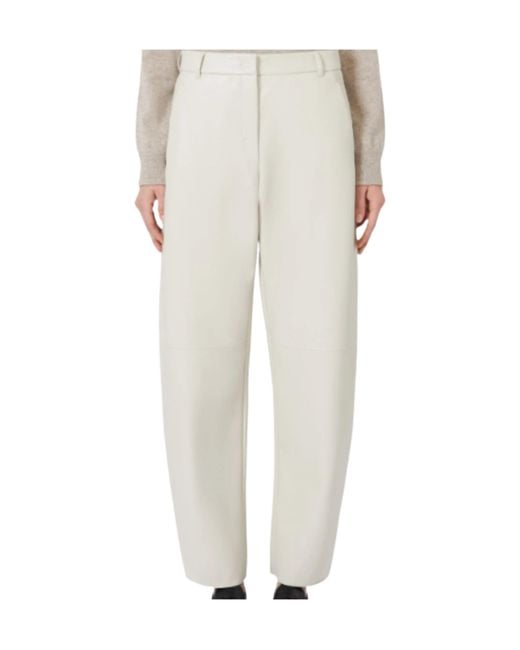 Max Mara White Casual Trousers With Belt Loops