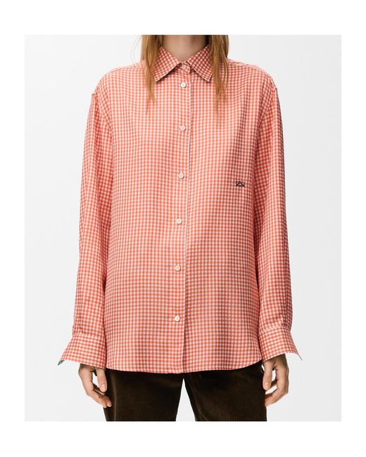 Loewe Pink Long Sleeve Checked Shirt