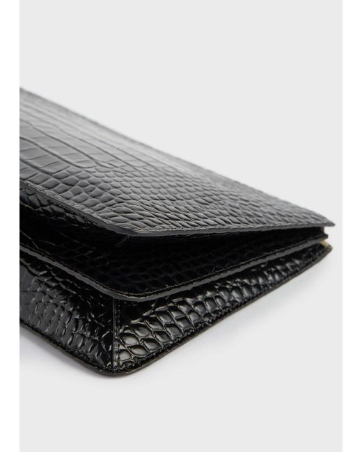 Totême Black Totême Threefold Embossed Clutch Bag