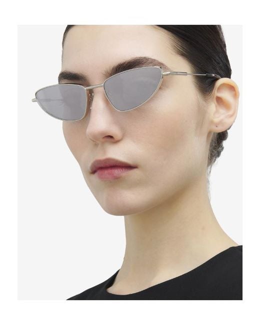 McQueen White Eyewear Cat-Eye Frame Sunglasses