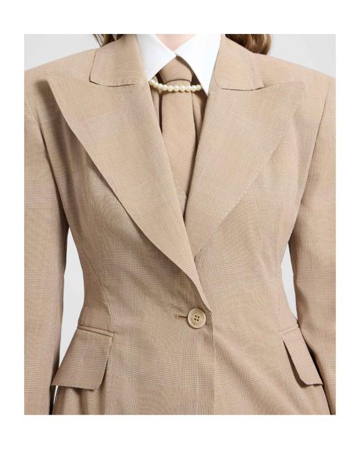 Ermanno Scervino Natural Fitted Single-Breasted Jacket