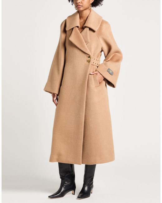 Ganni Natural Versatile And Comfortable Belted Coat