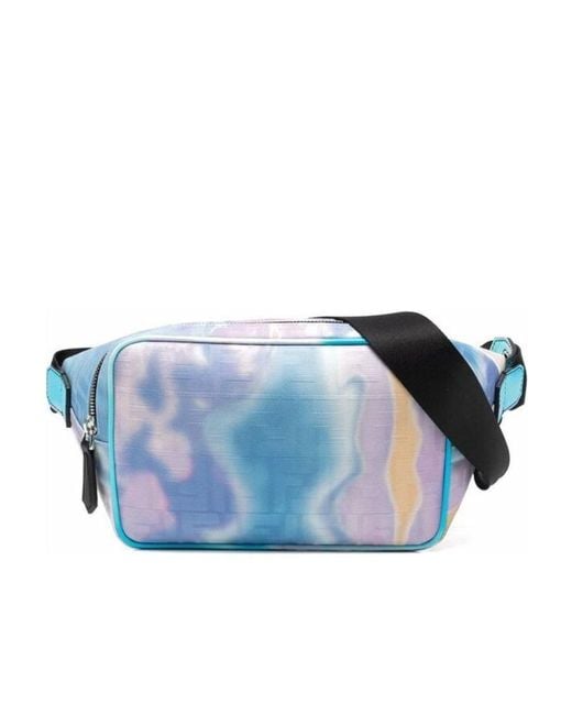 Fendi Blue Tie-Dye Monogram Zipped Belt Bag for men