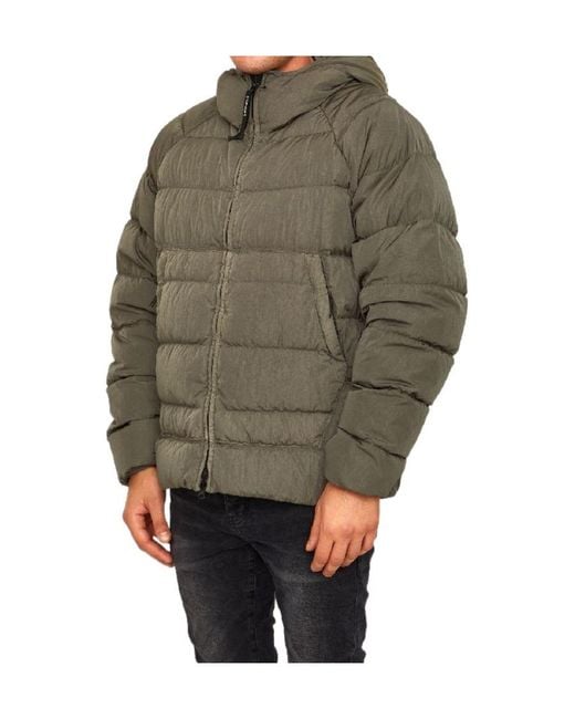 C P Company Gray Padded Zipped Down Jacket for men