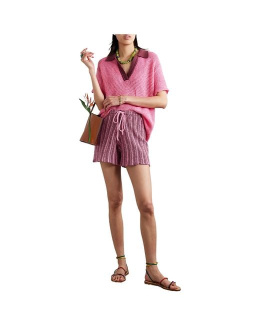 The Elder Statesman Pink Bright Woven Cotton Shirt