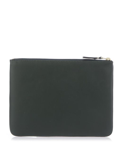 Comme des Garçons Black Comme Des Garçons Wallet Logo Detailed Zip-Up Pouch