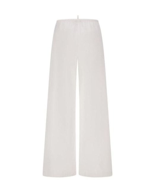 Herno White Wide-Leg Drawstring Pants