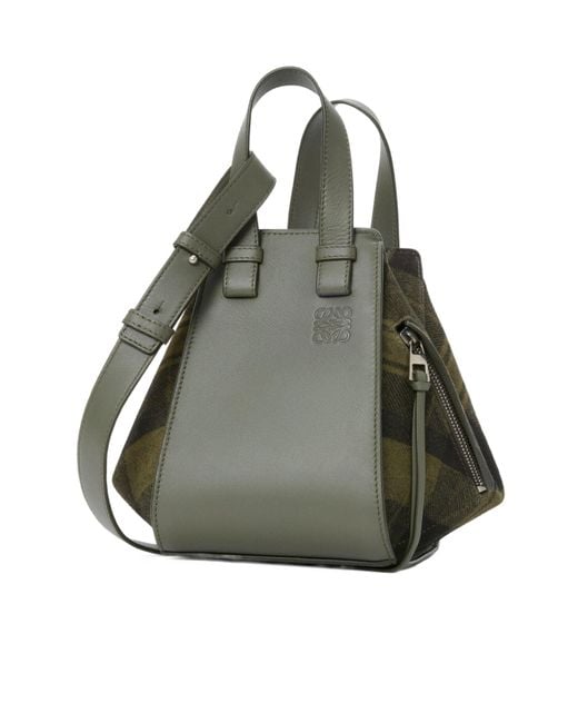 Loewe Gray Hammock Printed-Tartan Tote Bag