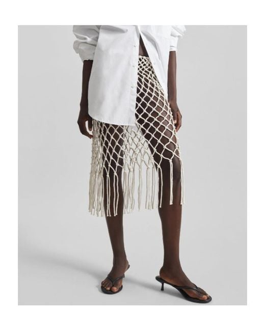 Frankie Shop White Tropea Macrame Skirt