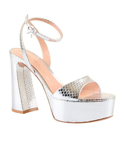 Gianvito Rossi White Round-Toe High-Heeled Sandals