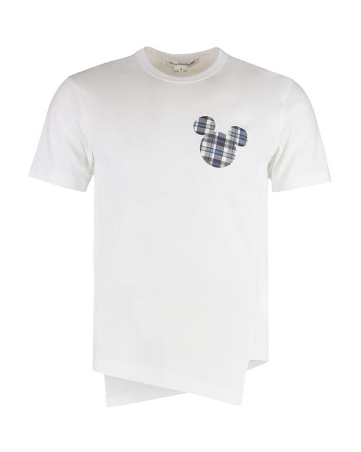 Comme des Garçons White Round Neck Short Sleeve T-Shirt for men