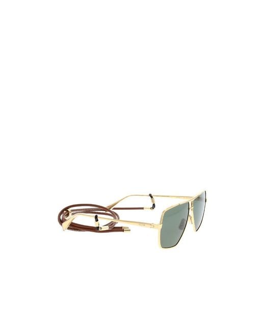 Céline Green Metal Sensitive Pilot Frame Sunglasses