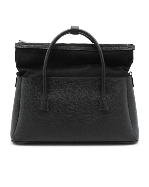 Maison Margiela Black Logo Patch Tote Bag