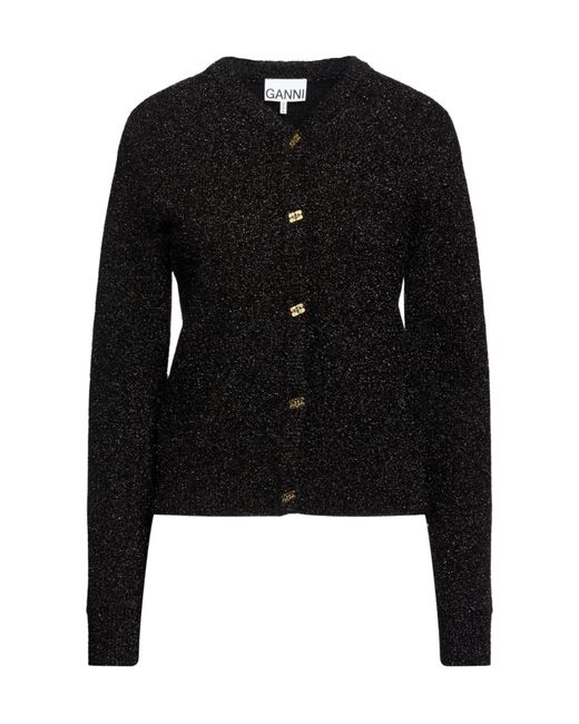 Ganni Black Long-Sleeved Knitted Cardigan