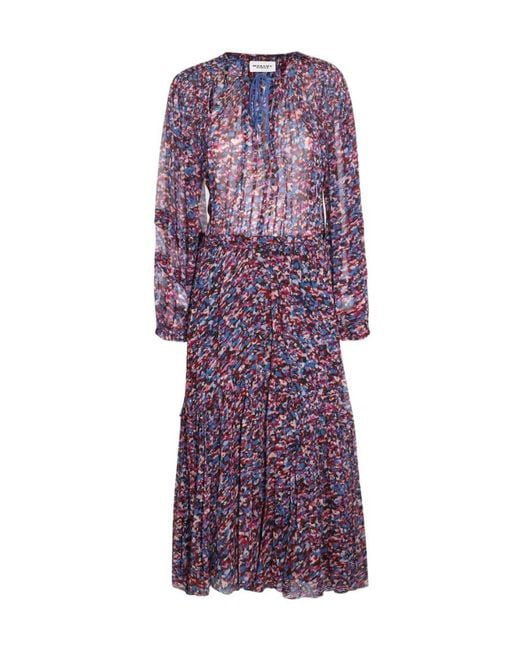 Isabel Marant Purple Tie-Neck Dress