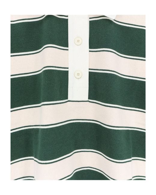 Closed Green Striped Rugby Sweater