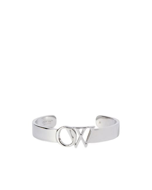 Off-White c/o Virgil Abloh White Logo Cuff Bracelet for men