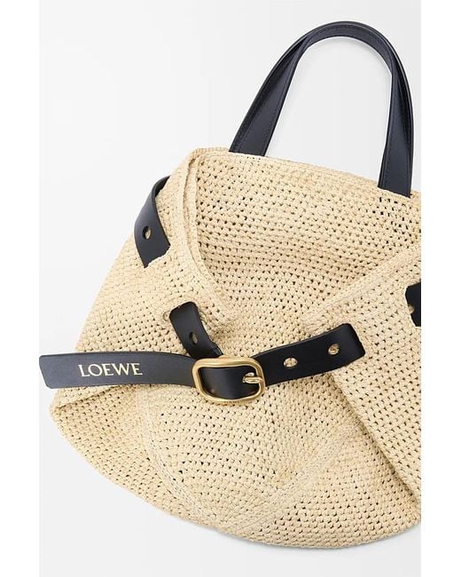 Loewe Natural Buckle Detailed Woven Tote Bag