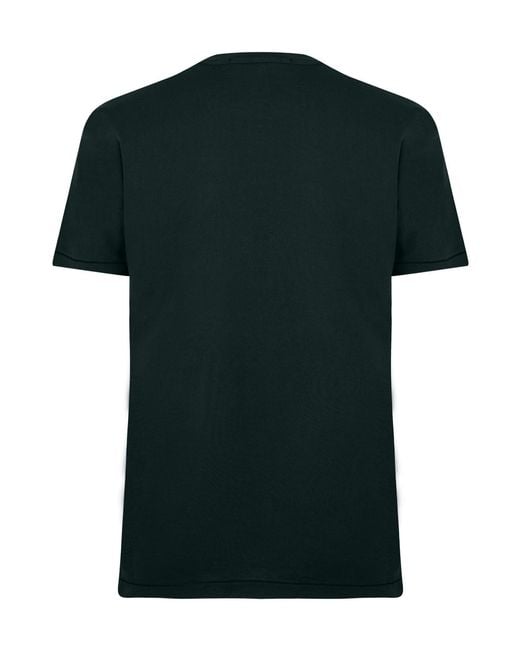 Stone Island Green Cotton Compass Logo Patch T-Shirt for men