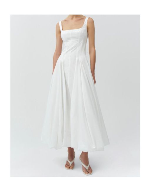 Jonathan Simkhai White Hally Cotton Midi Dress