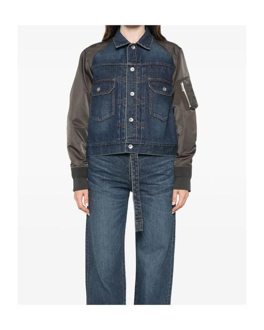 Sacai Blue Zip-Pocket Jacket