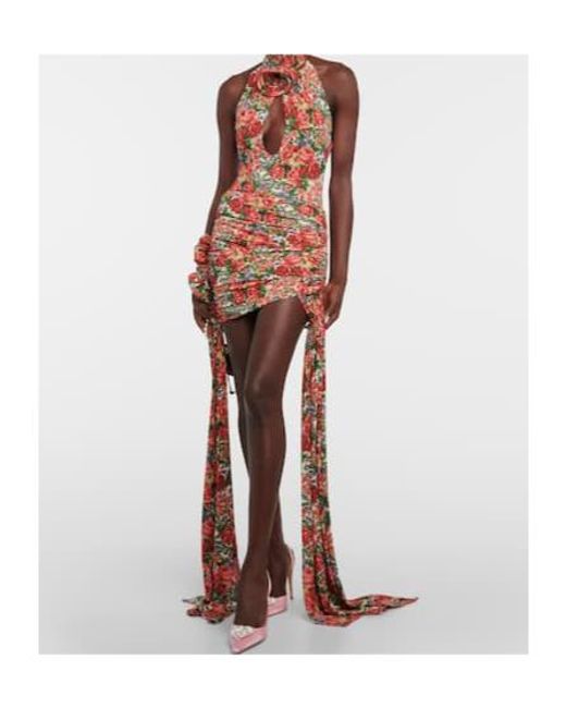 Magda Butrym White Floral Halterneck Top