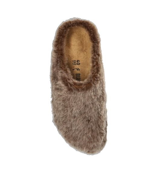 Birkenstock Brown Amsterdam Wrapped Shearling Os Slides