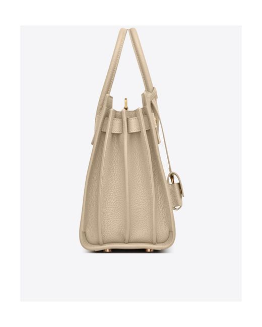 Saint Laurent Natural Sac De Jour Logo Detailed Tote Bag
