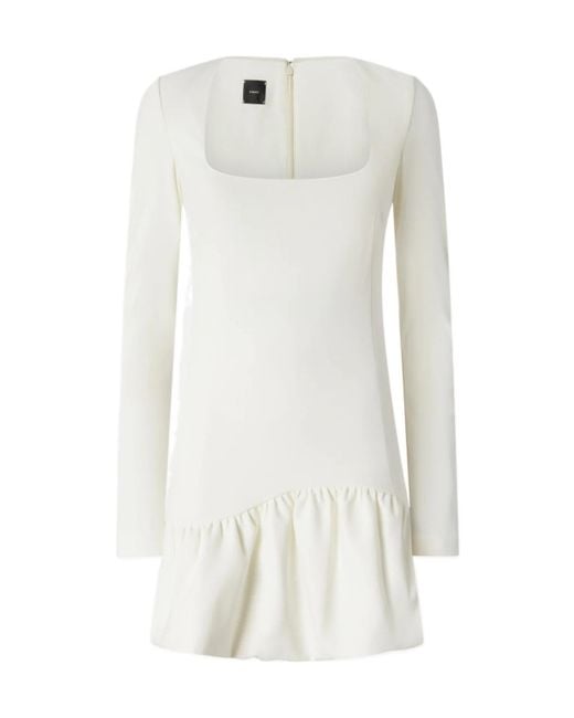 Pinko White Square-Neck Mini Dress