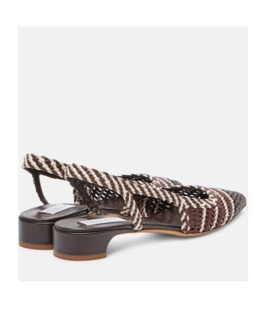 Gabriela Hearst Brown Perro Braided Leather Slingback Pumps