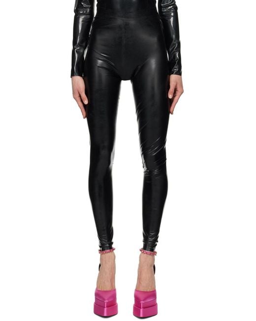 Versace Black High-Waist Tapered Leg Leggings