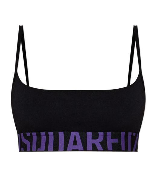 DSquared² Blue Logo Jacquard Bra