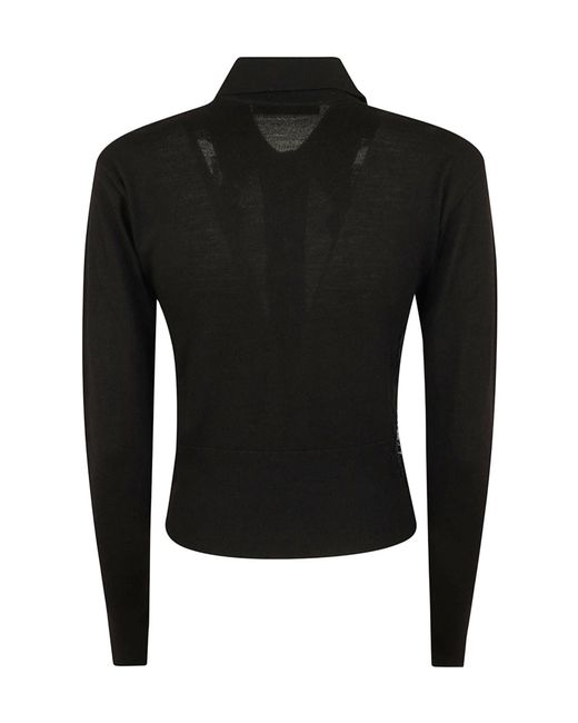 Ermanno Scervino Black Sheer Lace Panel Shirt