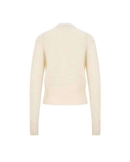 Fabiana Filippi White V-Neck Cardigan