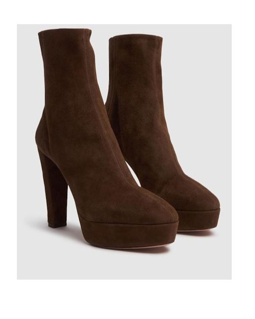 Aquazzura Brown Thick Sole Short Boot
