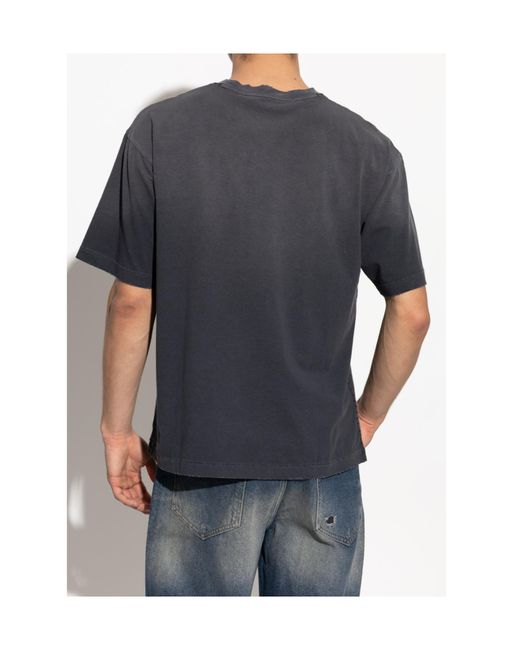 M I S B H V Blue Short-Sleeved Crewneck T-Shirt for men