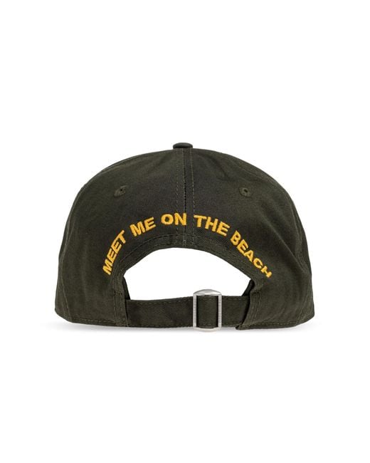 DSquared² Green Summer Vintage Patch Distressed Baseball Cap for men
