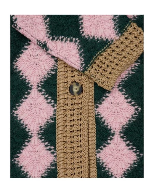 LaDoubleJ Blue La Doublej Crochet Bowling Cardigan